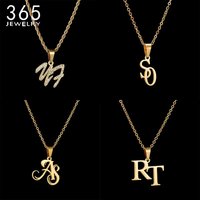 365 Personalized Initial Letter Necklaces Stainless Steel Custom Name Necklace Charming Pendant For Women Birthday Jewelry Gifts