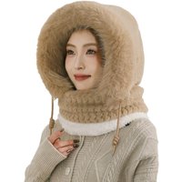 AliExpress NONE Cycling Thickened Earmuffs with Plush Twisted Hat, Windproof Hood for Cycling, Thickened Warm Ear Protection Cold Proof Mask
