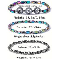 1/2/4/6Pcs Hematite Ankle Bracelet Colorful Elastic Anklet Bohemian Summer Beach Clothing Accessories Energy Hematite Jewelry
