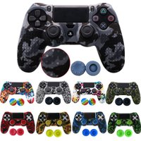 Silicone Camo Protective Skin Case For Sony PS4 DS4 Pro Slim Controller Thumb Grips Joystick Caps
