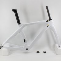 New RBK White 700C Racing Road Bike T1100 3K Full Carbon Fibre Bicycle Frame Fork+Seatpost+Clamp+Headset V Brake new