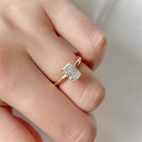 1 Ct EF/VS VVS Clarity Radiant Cut IGI Certified CVD&HPHT Lab Grown Diamond Solitaire Engagement 14k/10K Gold Ring