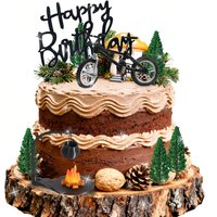 Bicycle Cake Topper Bike Cake Decorations for Outdoor Sports Camp Mountain Tree Themed Birthday Party Supplies