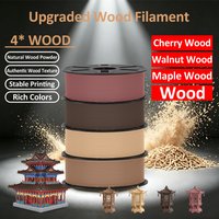 JAYO Holz 3D-Drucker-Filament 1,75 mm, 4 Rollen, echtes Holzfasern 3D-Filament für FDM 3D-Drucker, 10 % Holzfasern, 3D-Druckmaterial
