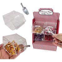 Décor Toy Model of Transparent Snack Storage Box for Miniature Dollhouse with Shovel