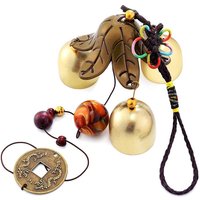 Lucky Wind Chimes Feng Shui Wind Bell 3 Bells Hanging Bell Chimes for Good Luck Home Garden Patio Hanging Decora