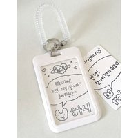SKYSONIC ABS Slide Kpop Photo Card Holder Anti-lost Keychain 3 Inch INS White Idol Protective Case Bag Bus Cards Sleeves Supplis