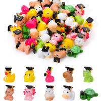 5/10pcs Graduation Resin Animals, Mini Resin Animals with Graduation Caps Gifts for Home School Decoration Grad Party Favors