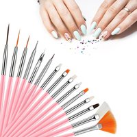 YIKOOLIN 15pcs Nail Paint Brushes Set Acrylic UV Gel Drawing Dotting Nail Art Brushes for Gel Polish Nail Art Design Tools