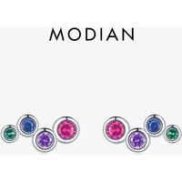 MODIAN 925 Sterling Silver Colorful Cubic Zirconia Tiny Small Bubble Stud Earrings For Women Sweet Earrings Fine Jewelry Gift