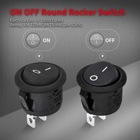 5pcs Car Round ON/OFF Rocker Switch 20mm 2 Pin Toggle Switch for Automotive RV Boats Parts Accessories
