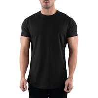 Plain Gym T-shirt Männer Sommer Fitness Kleidung Oansatz Kurzarm T shirt Baumwolle Slim Fit T-shirt Bodybuilding Workout Tees Tops