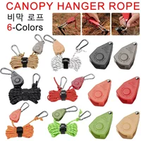 4m Camping Rope Tent Adjustable Rope Fastener Fixed Buckle Pulley Tensioner Ratchet Hangers Lights Camping Awning Wind Rope 캠핑 로