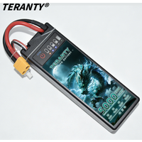 With power display TERANTY 3S LiPo 11.1V/11.4V 4600/5000mAh 100/130C hard-shell racing batteries T-X60-plug plugfor RC car rally