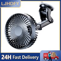 Car Fan 5V/24V/USB Portable Suction Cup Auto Cooler 360 Degree Adjustable Car Dashboard Fan