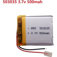 503035 3.7v 500mah lithium polymer battery 3 .7V volt li po ion lipo rechargeable batteries for dvd GPS navigation