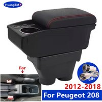 For Peugeot 208 Armrest Box For Peugeot 208 2012-2018 Car Armrest double-layer Storage Box Dedicated Retrofit Car Accessories