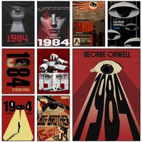 1984 George Orwell Poster Self-adhesive Wall Mural Art Waterproof Sticker For Bar Room Decor High Quality Print Gift