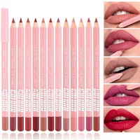 Lipstick Lipliner Pen Set Matte Velvet Lip Liner Pencil Contour Makeup Sexy Red Lip Stick Long Lasting Cosmetics