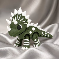 Green Triceratops Statue Ornament - Cozy Home Decor Accent, Desktop Craft Art Piece