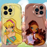 W-Winxs C-Clubs Cartoon Fairy Laya Bloom Case for iPhone 17 16 E 15 14 13 12 Mini 11 Pro Max 8 7 Plus Soft Silicone Covers Funda