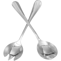 2 PCS Shiny Serving Utensils Restaurant Set Stainless Steel Tableware Salad Slender Neck