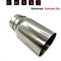 1 Pc Car Modified Flat Edge Stainless Steel Exhaust Pipe Single Layer Shinny Muffler Tip Without Logo For BMW Benz Audi VW