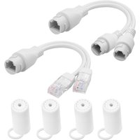 Waterproof PoE Combiner & Splitter, Truly Plug & Play. Perfectly Designed for Use PoE Cameras. Run Two Cameras on One