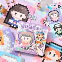 Pixel Pets PET Sticker Book, Pixel Art Journal Decor, Creative Cartoon Collage Materials DIY Dairy Gooka Decor