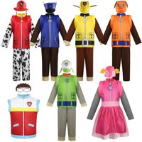 Paw Dog Patrol Cosplay Costume Marshall Chase Rubble Skye Rocky Ryder Outfit Halloween Carnival Birthday Party Cartoon Dress Set