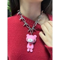 Original Handmade cute Bear Necklace Punk style Necklace Fashion Accessories Y2k Style Accessories Children'S Gifts