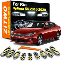 ZITWO 12Pcs For Kia Optima K5 2016 2017 2018 2019 2020 LED Bulbs Interior Vanity Mirror Light Dome Map License Plate Lamp Kit