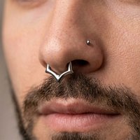 Twolobes 1PC ASTM F136 Titanium Septum Clicker Piercing 16G Nose Hoop Ring Gothic Segment Hinged Ear Cartilage Daith Jewelry