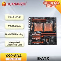 HUANANZHI X99 8D4 LGA 2011-3 XEON Motherboard Dual CPU support XEON E5 2640 2667 2666 2680 2696 V3 V4 Memory DDR4 RECC M.2 NVME