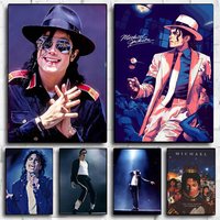 M-Michael Jackson Singer Poster Stickers HD Waterproof Painting Wall Art for Bedroom Living Room Home Decor Decoration Gift