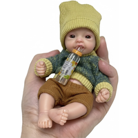 AnjoDoll Lovely 6 Inch Palm Newborn Babies Full Body Silicone Boys Reborn Dolls Bebe Reborn Corpo De Silicone Inteiro