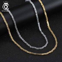 ORSA JEWELS Classic 925 Sterling Silver Italian 2.5mm Flat Byzantine Link Chain Necklace for Men Women Dainty Jewelry Gifts SC79