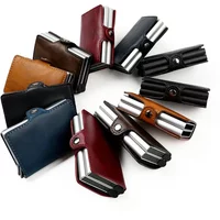 New Double Layer High Capacity Men ID Credit Bank Card Holder Wallet Anti Rfid Blocking Protected Magic Mini Small Money Wallets