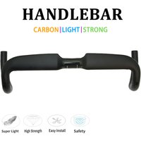 Carbon Fiber Road Bike Handlebar 360-440mm Bent Inner Routing Design Bicycle Handlebars Strengthened Wind Resistance Reduction