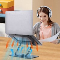 Foldable Laptop Stand Adjustable Tablet Holder for Laptop Tablet (Black)
