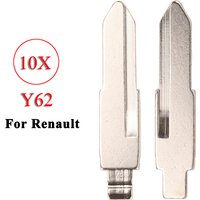 jingyuqin 10pcs Remote Car Key Uncut Blade #TS-62 Y62 KD VVDI JMD Remote Key Blade For Renault Replacement Flip Key Blade Blank