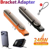 New 240W Type C Phone Charging Bracket Adapter Fast Charging OTG Type-C Male to USB-C Female Converter with foldable Holder 2026