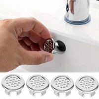 4pcs ABS Plastic Bathroom Kitchen Basin Sink, Overflow Cover Ring Insert Replacement, Hole Round Drain Cap, Basin Accessory