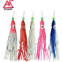 AS 5pcs/bag 12cm Soft Bait Inchiku Assist Hooks With Squid Skirts Large Sized Jig Octopus Squid Snapper Jigs Hook Sea Fishing