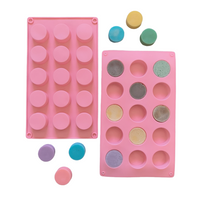 1pc 15 hole small cylindrical silicone mold, used for chocolate, desserts, candies, DIY non stick baking molds