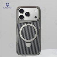 For Magsafe Invisible KickStand Carbon Fibre Mangetic Case For iPhone 16 17Pro max 14 15 Pro 13 12 Air Soft Rubber Armor Cover