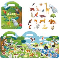 1 PCS Reusable Sticker Books for Kids 2-4 Cute Static Adhesive Stickers Book for Toddlers Educational Toys Birthday Gifts