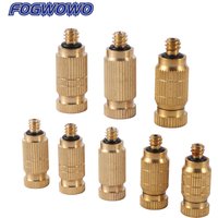 3pcs Brass 0.1-0.7mm High Pressure 3/16" Male Thread Spray Nozzle Anti-Drip Atomizing Sprinkler Industrial Humidifier Cooler