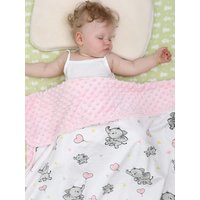 Baby Blankets, Silky Micro Soft Plush with Print Animal Pattern and Soothing Raised Dots, Double Layer Bed Throws for Baby Crib