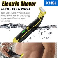 XMSJ Electric Shaver Wet and Dry Razor Double-sided Blade USB Rechargeable Portable Travel T-Shaped Hair Beard Trimmer
